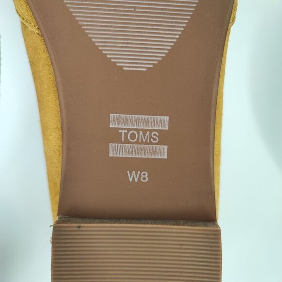 Toms Women's Julie Yellow Suede Flat Shoes Size 8 - Picture 6 of 8